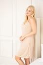 Beige Camille Lingerie Beige Knee Length Cling Resistant Full Slip Chemise, Image 3 of 5
