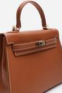 Tan Lluvia Top Handle Satchel Mini Tote Bag With Turn-Lock Closure, Image 6 of 8