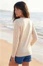 Cream  V-Neck Star Hotfix Jumper, Image 2 of 4