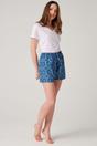 Royal Blue "Marrakesh" Paisley Crisp Cotton Sleep Shorts, Image 2 of 3