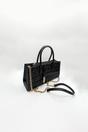 Black Faux Leather Luxe Quilted Crossbody Bag, Image 4 of 5