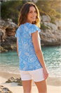 Blue Petite Frill Sleeve Blouse, Image 3 of 4
