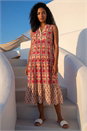 Red Border Print Smock Dress, Image 2 of 4
