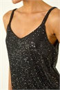 Black Dusk Embellished Sequin Cami Top, Image 5 of 5