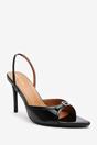 Black 'Journey' Pointed Open Toe Heel, Image 3 of 6