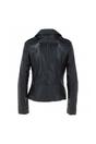 Black 'Furia' Real Leather Slim Fit Biker Jacket, Image 3 of 4