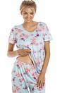Light Blue Camille Lingerie Light Blue Lightweight Floral Print Pyjama Set, Image 2 of 5