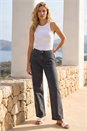 Charcoal Cotton Blend Wide Leg Stretch Jeans, Image 2 of 4