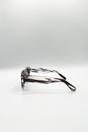 Black Round Stripe Cat Eye Sunglasses, Image 5 of 6