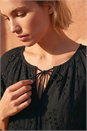 Black Cotton Broderie Tiered Smock Dress, Image 4 of 4