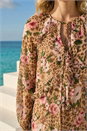 Neutral Floral Animal Print Frill A-Line Dress, Image 4 of 4