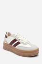 Grey 'Brisa' Platform Lace Up Trainers with Side Stripes, Image 3 of 8