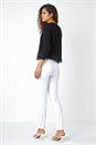 Black Scalloped Lace Trim Knitted Shrug, Image 3 of 5