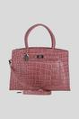 Rose Real Leather Structured Handbag with Detachable Strap, Image 1 of 4