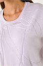 Lilac Leaf Print Hotfix Knitted Top, Image 5 of 5