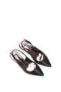 Black XY LONDON Black Slingback Kitten Heel Court Shoes With Pointed Toe, Image 6 of 6