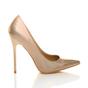 Gold AJVANI Gold High Heel Mermaid Pointed Toe Court Shoes, Image 2 of 6