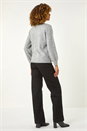 Light Grey Faux Pearl Collar Jumper, Image 3 of 5