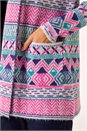 Light Pink Chevron Pattern Longline Cardigan, Image 5 of 5