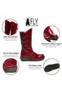 Red Womens Mid-Calf Platform Boots-MES2913, Image 3 of 5