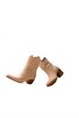 Beige Jessie Womens Suede Western Ankle Boots, Image 2 of 8