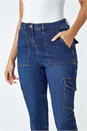 Indigo Cotton Blend Cargo Stretch Jegging, Image 5 of 5