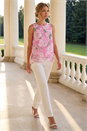 Pink Floral Blurred Print Vest Top , Image 3 of 4