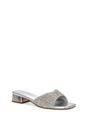 Silver XY LONDON Silver 'Seren' Low Heel Sandal Mules With Diamante Details, Image 2 of 6