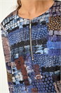 Blue Pebble Spot Zip Detail Midi Dress, Image 5 of 5