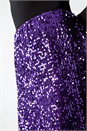 Purple Sequin Embellished Velour Stretch Skirt , Image 1 of 6
