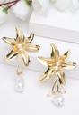Gold Floral Earrings, Image 2 of 5
