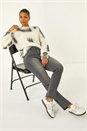 Charcoal Slim Leg Stretch Mom Jeans, Image 1 of 5