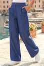 Indigo Denim Contrast Stitch Wide Leg Trouser, Image 2 of 4