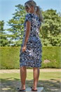Black Monochrome Print Frill Tiered Dress, Image 2 of 4