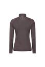 Brown Merino Wool Zip Neck Thermal Top, Image 3 of 5