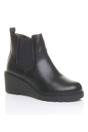 Black AJVANI Black High Wedge Heel Ankle Chelsea Boots, Image 1 of 6