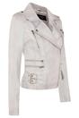 White Leather Brando Biker Jacket-Loddon, Image 2 of 6