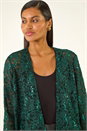 Green Glitter Sequin Lace Top, Image 1 of 5