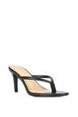 Black XY LONDON Black 'Celina' Stiletto High Heel Mules With Thong Strap, Image 2 of 6