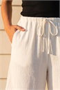 White Petite Linen Blend Drawstring Shorts, Image 4 of 4