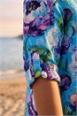 Teal Curve Water Colour Blouse, Image 4 of 4