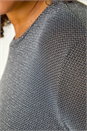 Silver Curve Glitter Chiffon Hem Tunic Top, Image 5 of 5