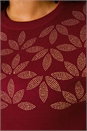 Red Curve Leaf Print Sparkly Knit Jumper, Image 5 of 7