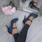 Navy Blue AJVANI Navy Blue High Heel Mary Jane Court Shoes, Image 5 of 6