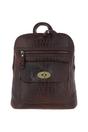 Brown 'Bonfanti' Croc Print Real Leather Mini Backpack, Image 1 of 3