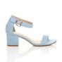 Light Blue AJVANI Light Blue Mid Block Heel Ankle Strap Sandals, Image 2 of 6