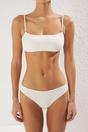 White Textured Scoop Neck Bikini Set with Strappy Detail, Image 2 of 3