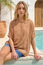 Camel Floral Geometric Textured Top, Image 1 of 4