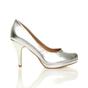 Silver AJVANI Silver High Heel Court Shoes, Image 2 of 6