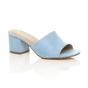Light Blue AJVANI Light Blue Mid Block Heel Peep Toe Mules Sandals, Image 1 of 6